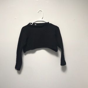 Cropped sweater, mock neck.